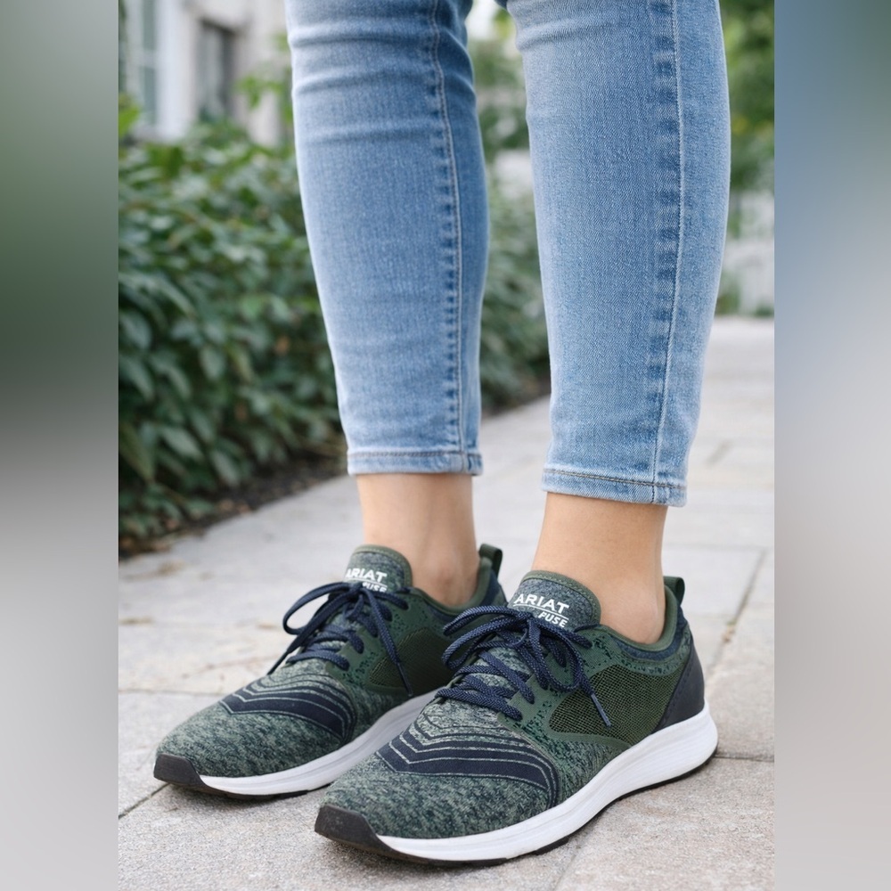Ariat Olive Green and Black Knit Athletic Sneakers